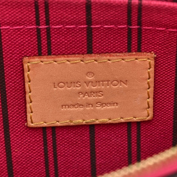 This is an authentic LOUIS VUITTON Monogram Neverfull MM GM Pochette in Pivoine. - Picture 3 of 7